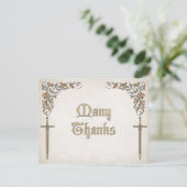 Zwaarden Gamer Fantasy Wedding Bedankkaart (Staand voorkant)