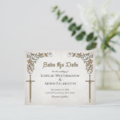 Zwaarden Gamer Fantasy Wedding Bedankkaart (Staand voorkant)