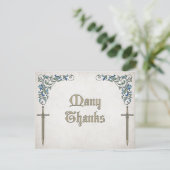 Zwaarden Gamer Fantasy Wedding Bedankkaart (Staand voorkant)