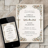 Zwaarden Gamer Fantasy Wedding Kaart