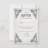 Zwaarden Gamer Fantasy Wedding RSVP Kaartje (Voorkant)