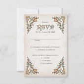Zwaarden Gamer Fantasy Wedding RSVP Kaartje (Voorkant)