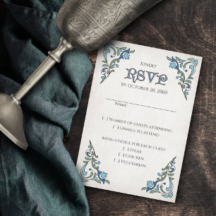Zwaarden Gamer Fantasy Wedding RSVP Kaartje