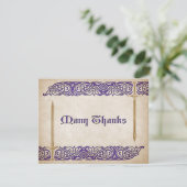 Zwaarden Keltische bruiloft Bedankkaart (Staand voorkant)