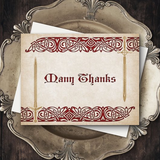 Zwaarden Keltische bruiloft Bedankkaart