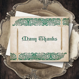 Zwaarden Keltische bruiloft Bedankkaart