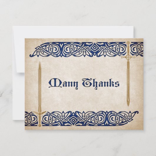 Zwaarden Keltische bruiloft Bedankkaart (Voorkant)