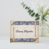 Zwaarden Keltische bruiloft Bedankkaart (Staand voorkant)