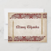 Zwaarden Keltische bruiloft Bedankkaart (Voorkant)