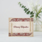 Zwaarden Keltische bruiloft Bedankkaart (Staand voorkant)