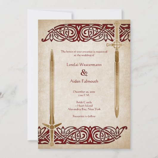 Zwaarden Keltische bruiloft Kaart (Voorkant)