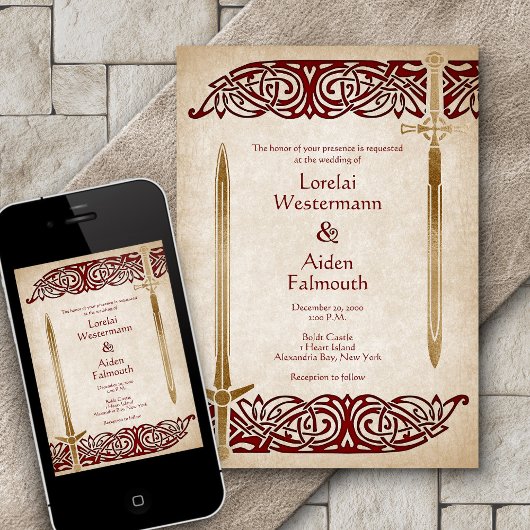 Zwaarden Keltische bruiloft Kaart