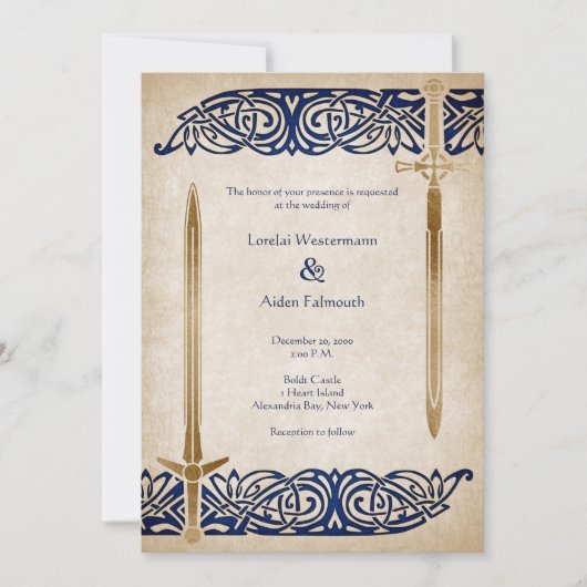 Zwaarden Keltische bruiloft Kaart (Voorkant)