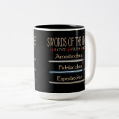 Zwaarden van de Cross Dresden fans Tweekleurige Koffiemok (Voorkant rechts)