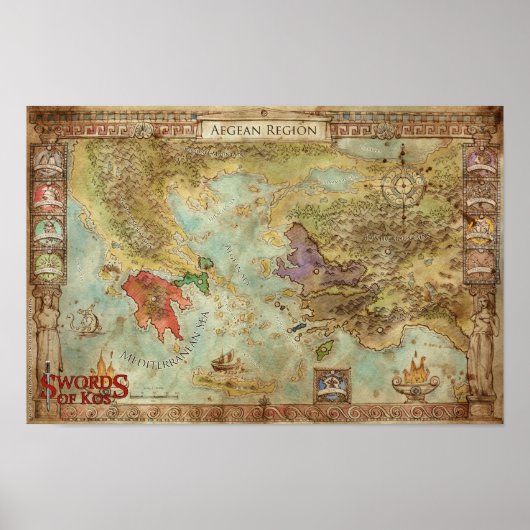 Zwaarden van Kos: Regionaal Campagneplan voor de E Poster (Voorkant)