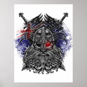 Zwaarden van Odins raven Viking-mythologie Austral Poster