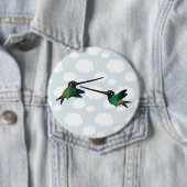 Zwaardengevecht-Hummingvogels Ronde Button 4,0 Cm (In situ)