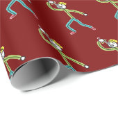 Zwaardslikkende Stickman Cadeaupapier (Rol Hoek)