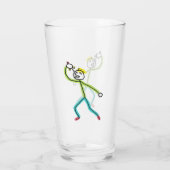 Zwaardslikkende Stickman Glas (Achterkant)