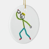 Zwaardslikkende Stickman Keramisch Ornament (Rechts)