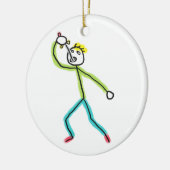 Zwaardslikkende Stickman Keramisch Ornament (Links)