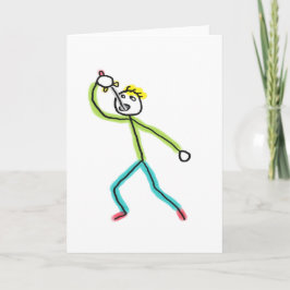 Zwaardslokkende Stickman Kaart