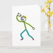 Zwaardslokkende Stickman Kaart (Gele Bloem)