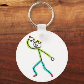 Zwaardslokkende Stickman Sleutelhanger (Voorkant)