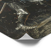 Zwaardstrijd tussen twee ridders poster (Hoek)