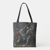 Zwaardstrijd tussen twee ridders tote bag (Achterkant)