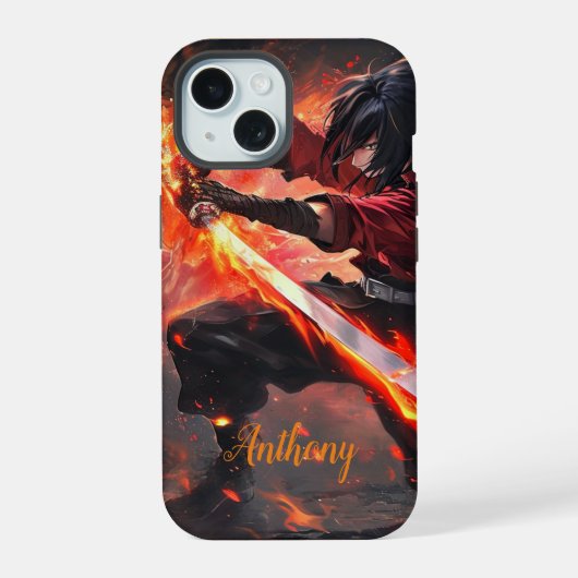 zwaardvechter iPhone 15 case (Achterkant)