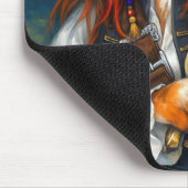 Zwaardvechter Piraat Kat | Fantasie Karakter Kunst Muismat (Hoek)