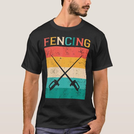 zwaardvechtster Fencing Fans Player Fen T-shirt (Voorkant)
