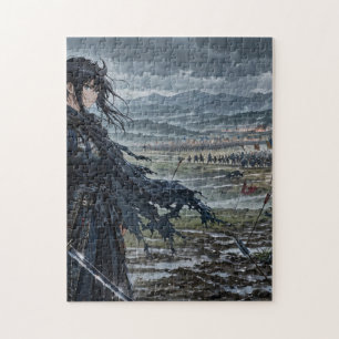 Zwaardvechtster op het slagveld legpuzzel