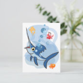 zwaardvis briefkaart (Staand voorkant)