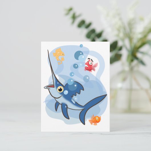 zwaardvis briefkaart (Staand voorkant)