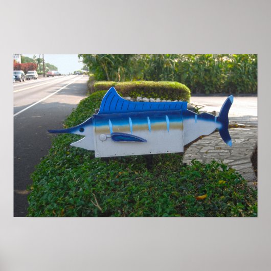 Zwaardvis-brievenbus op het eiland Hawaii Poster (Voorkant)