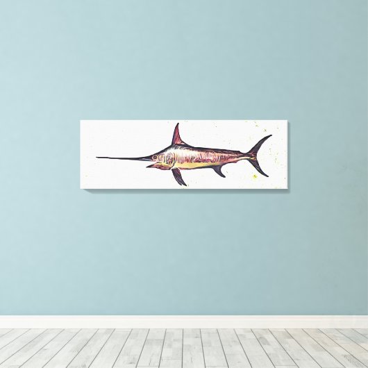 zwaardvis canvas afdruk (Insitu (Houten vloer))