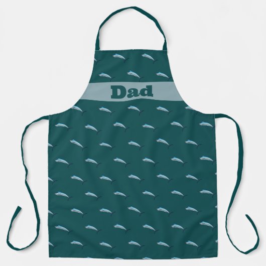 Zwaardvis Kleine Patroondiepte Zee Blauwe Groene C Schort (Voorkant)