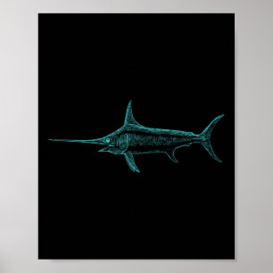 Zwaardvis Marlijn Zwaard Vis Breedbek Xiphias Glad Poster