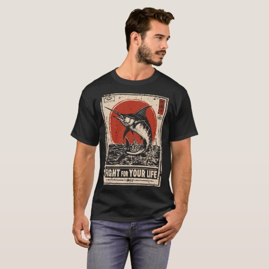  zwaardvis | Ocean Warrior Portrait T-shirt (Voorkant volledig)
