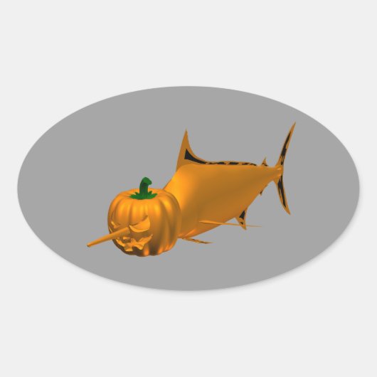 zwaardvis ovale sticker (Voorkant)