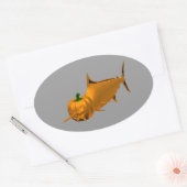 zwaardvis ovale sticker (Envelop)