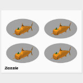 zwaardvis ovale sticker (Vel)