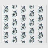 Zwaardvis-pompelmonogram Cadeaupapier (Vlak)