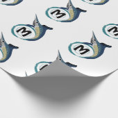 Zwaardvis-pompelmonogram Cadeaupapier (Hoek)