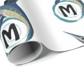 Zwaardvis-pompelmonogram Cadeaupapier (Rol Hoek)