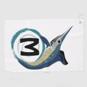 Zwaardvis-pompelmonogram Golfhanddoek (Horizontaal)