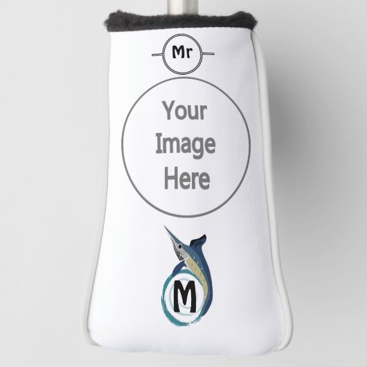 Zwaardvis-pompelmonogram Golfheadcover (Draai 90)