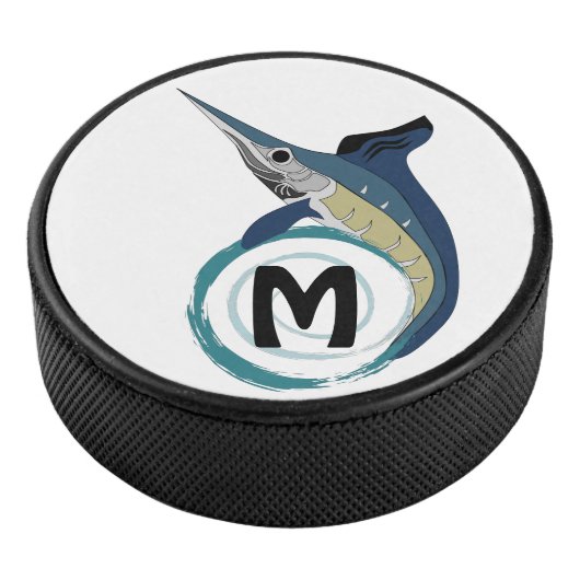 Zwaardvis-pompelmonogram Hockey Puck (3/4)